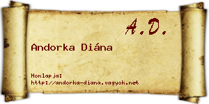 Andorka Diána névjegykártya